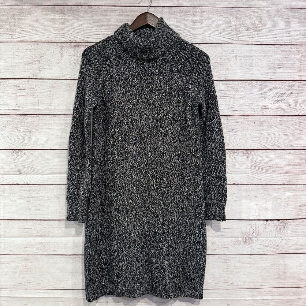 Hobbs London Black White Pullover Sweater Dress Size US 4 Turtleneck Cotton